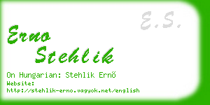 erno stehlik business card